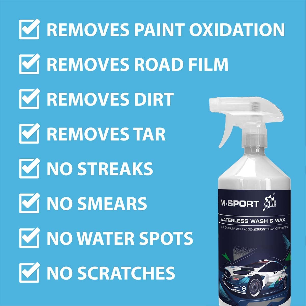M-Sport Waterless Wash & Wax 2x1L (with 2 Microfibre Cloths)