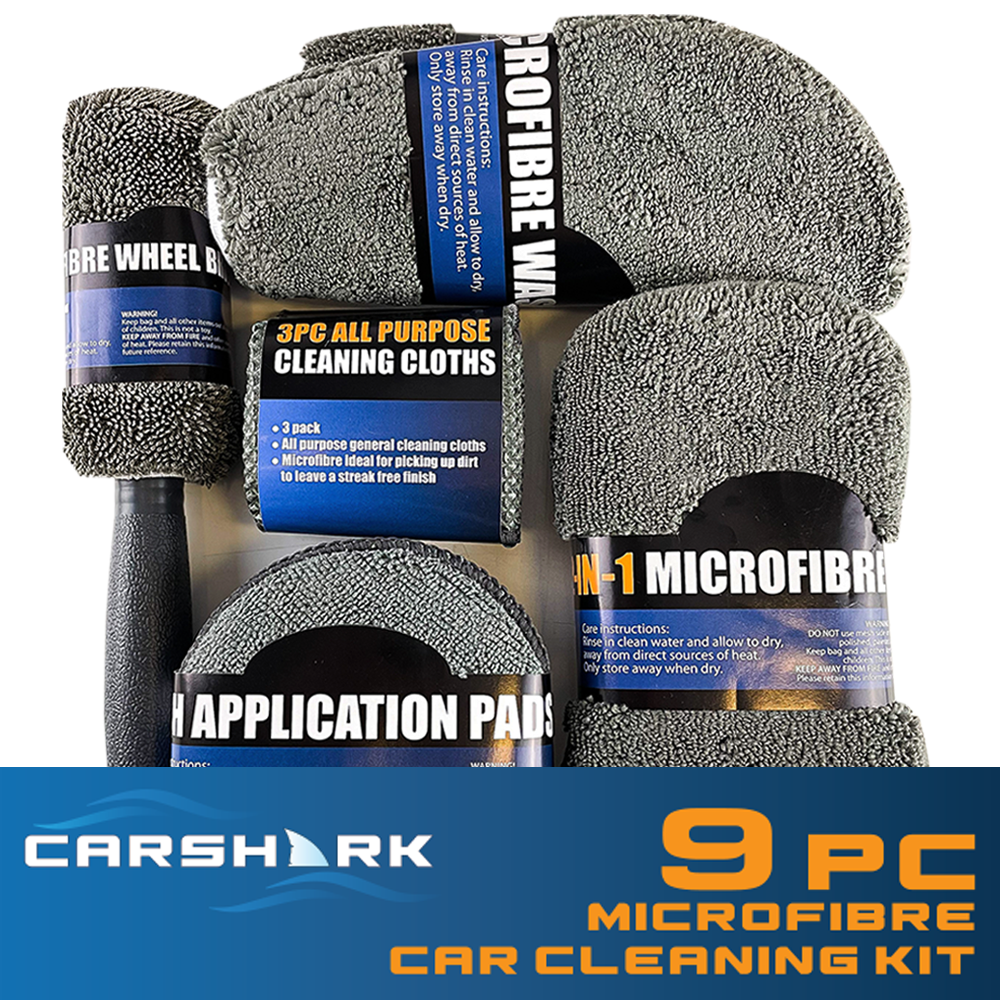 CARSHARK 9 Piece Microfibre Cleaning Kit