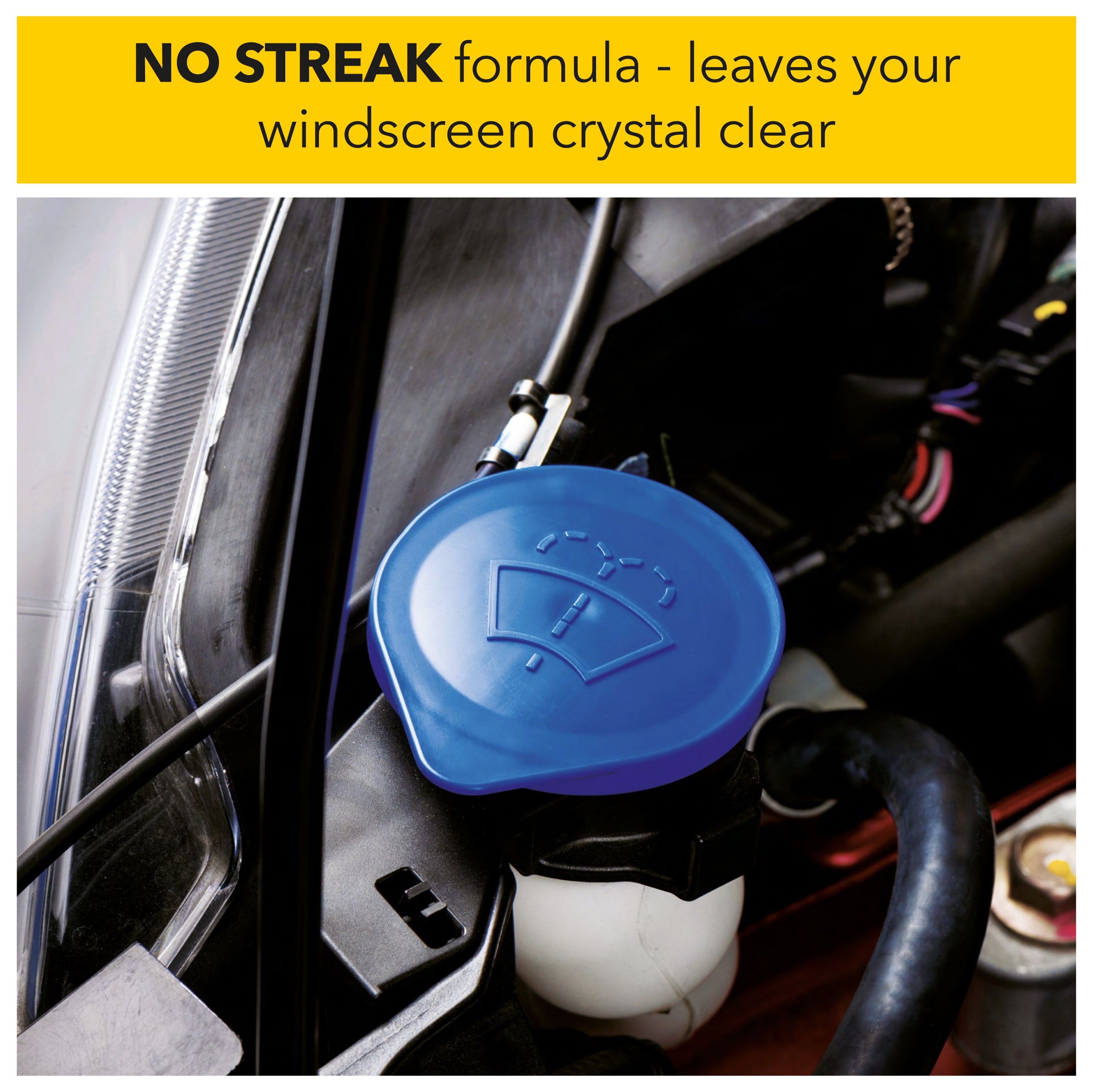 no streak formula - leaves your car windscreen crystal clear