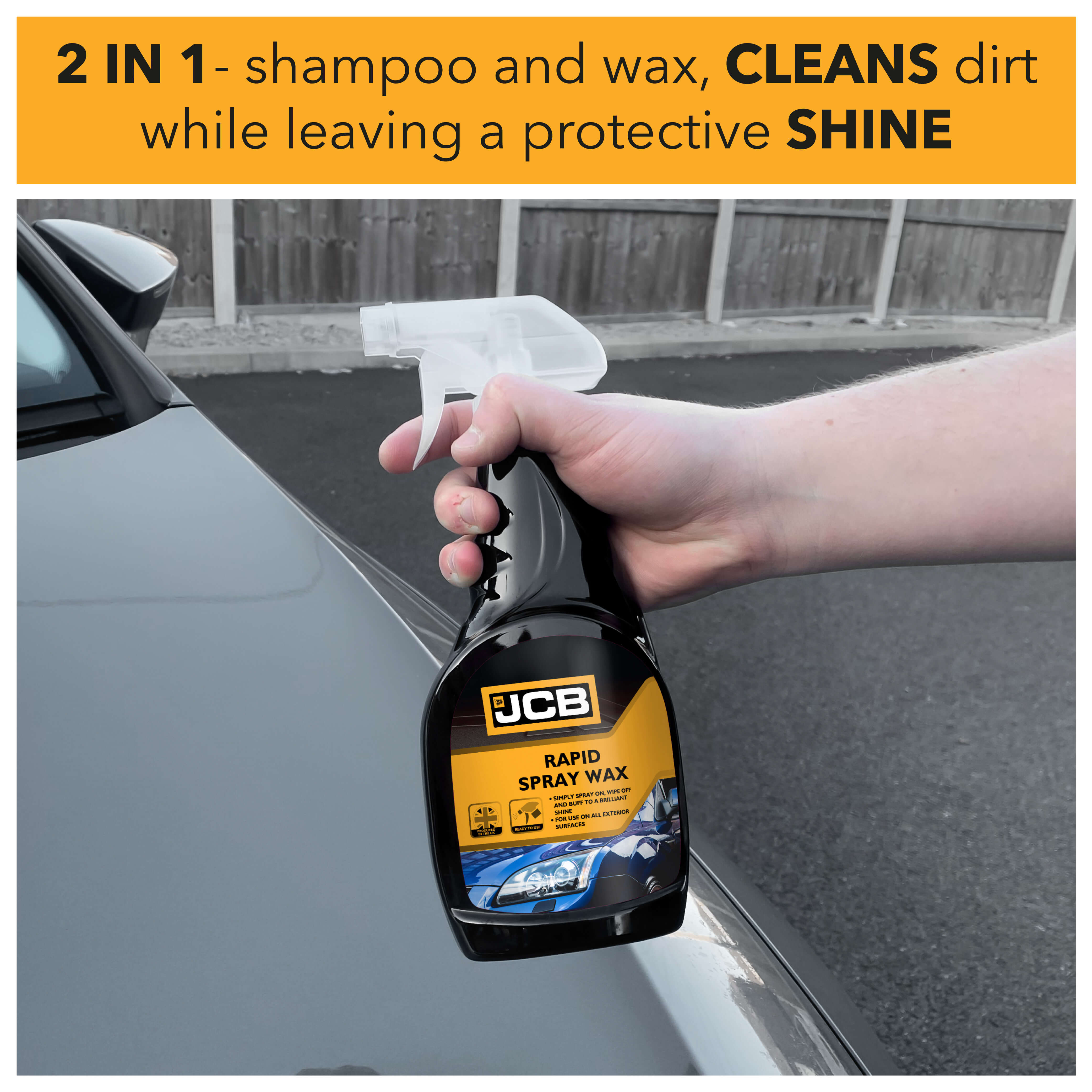 2 in 1 - shampoo and wax, cleans dirt while leaving a protective shine