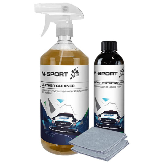M-Sport Leather Cleaner 500ml + Leather Protection Cream 250ml (with 2 Microfibre Cloths)