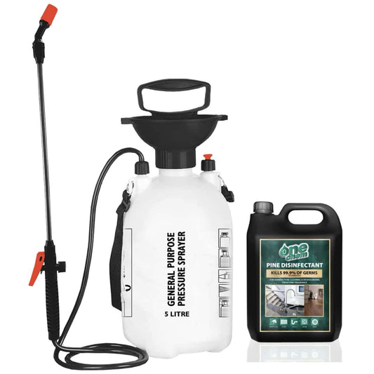 One Chem Pine Disinfectant Concentrate 5L (with 5L Pressure Sprayer)