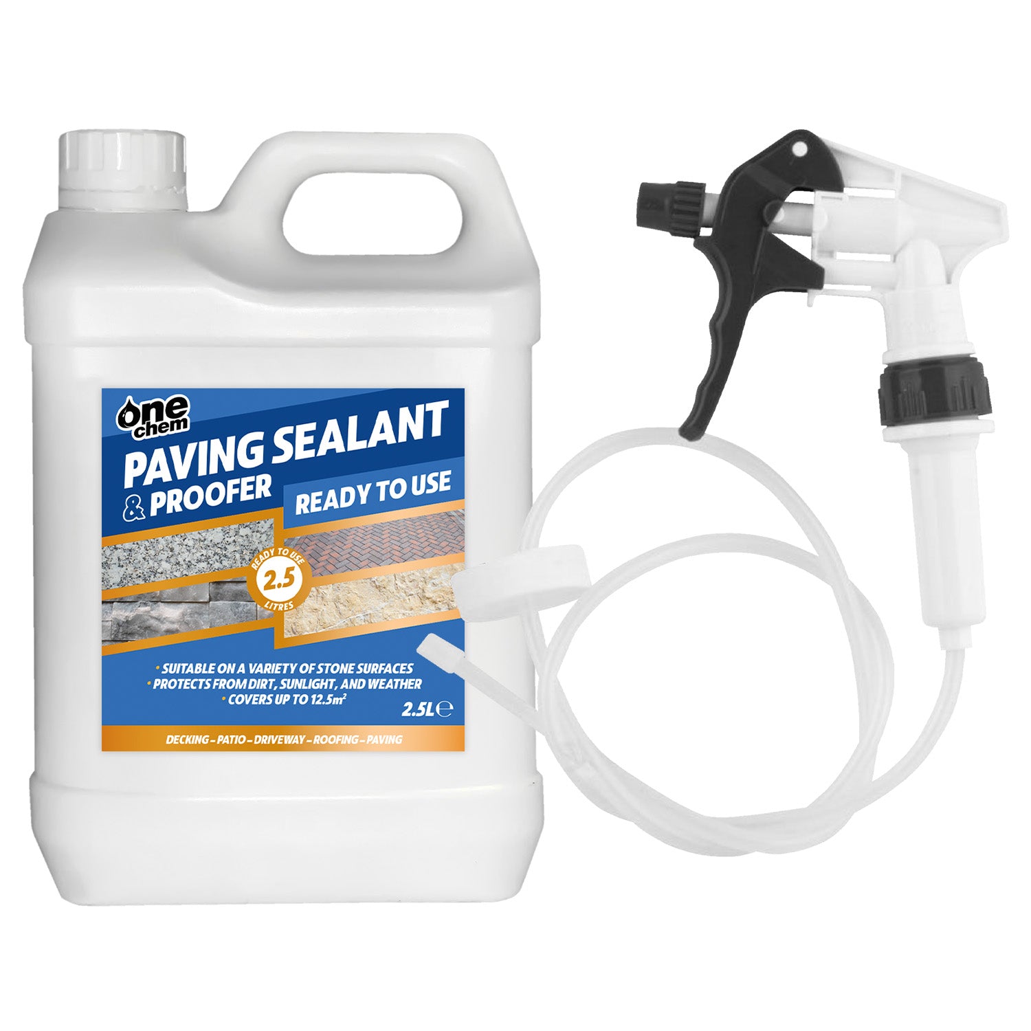 One Chem - Paving Sealant and Proofer 2.5 Litre Water Seal with Long Hose Trigger