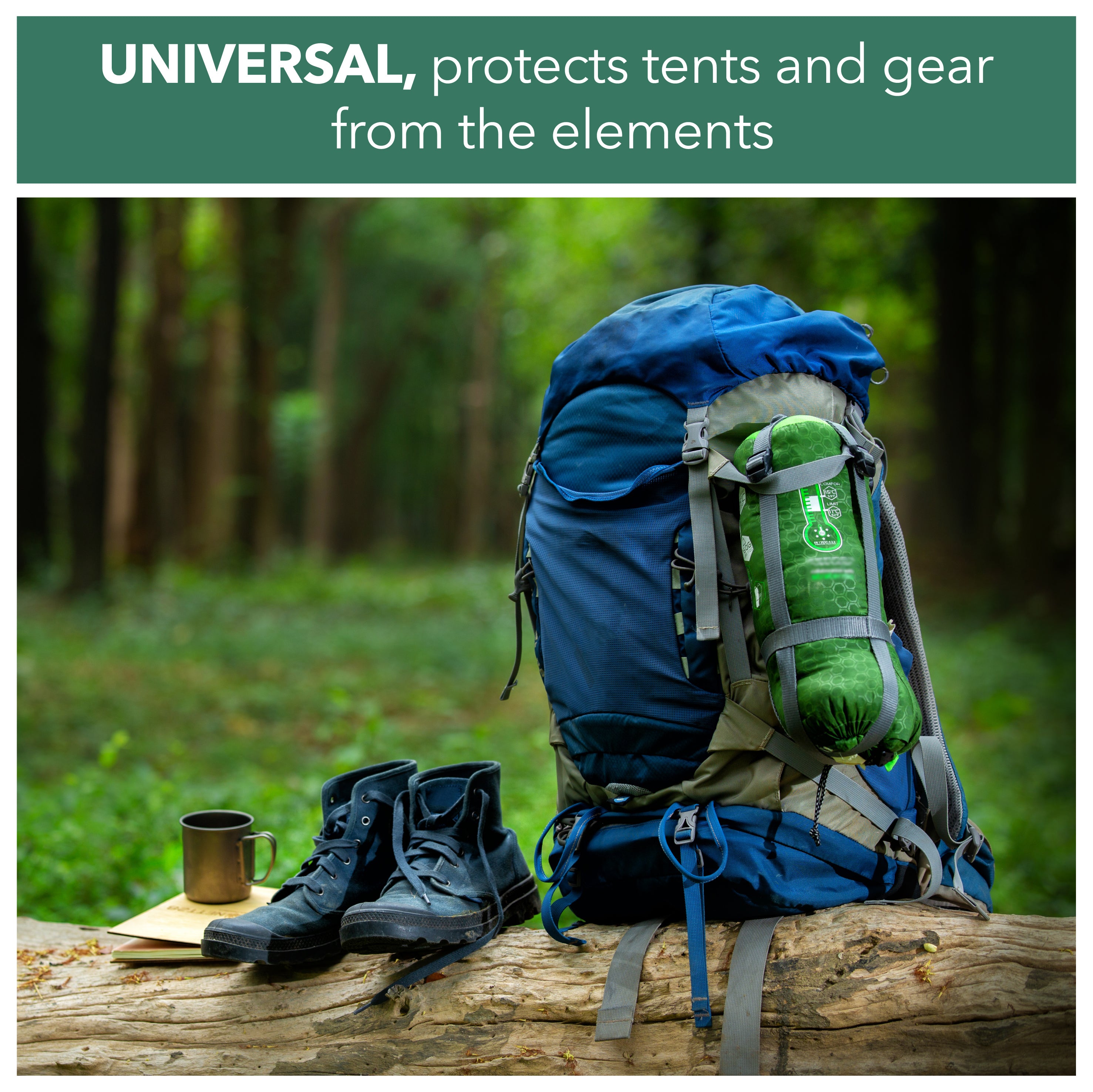 universal, protects tents and gear from the elements