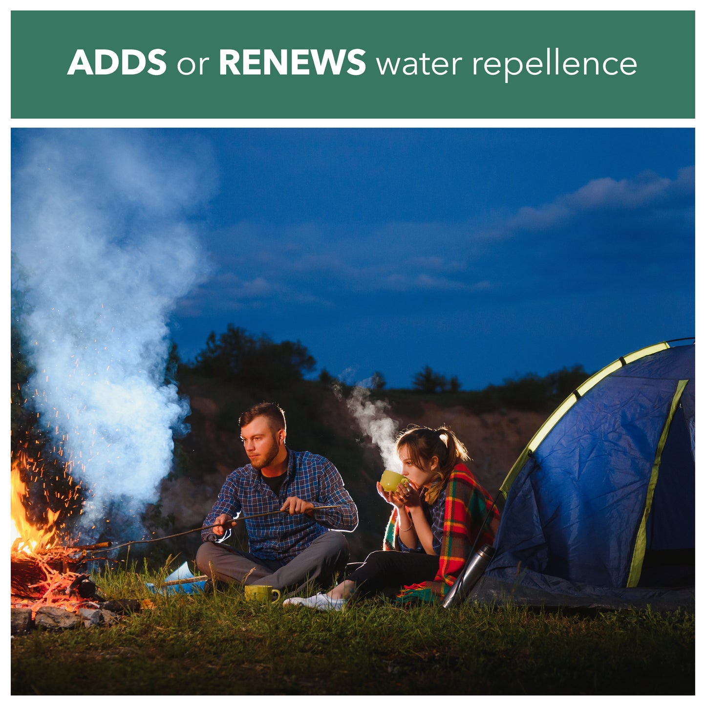 adds or renews water repellence