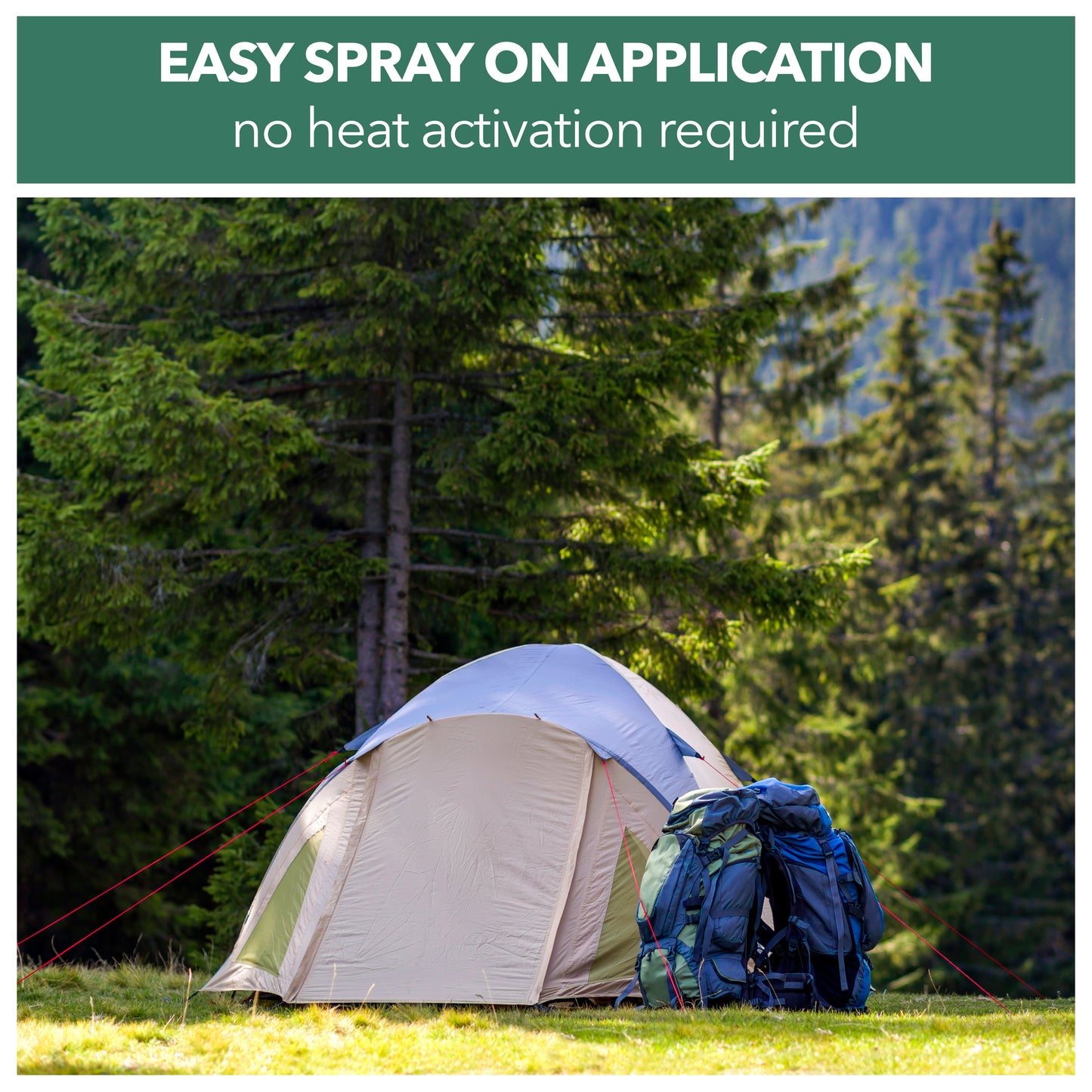 easy spray on application no heat activation required