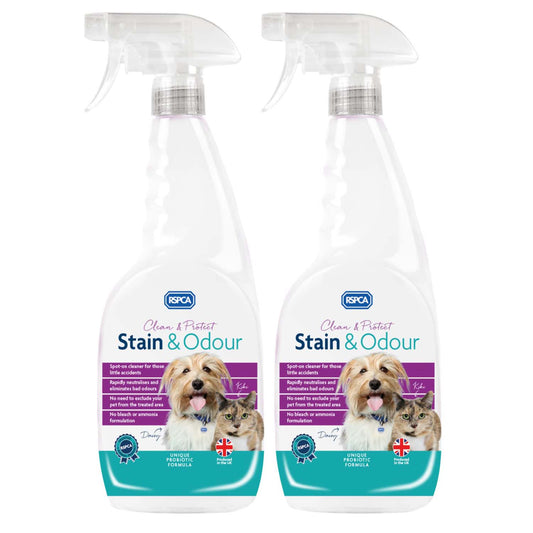 RSPCA Pet Stain & Odour Remover 2x750ml