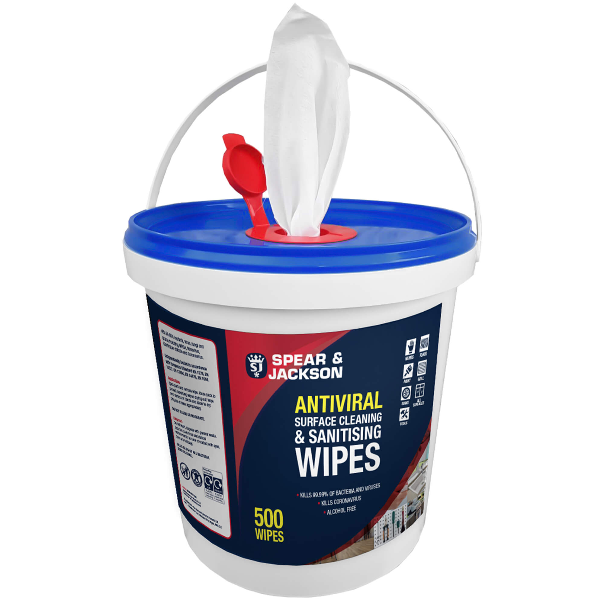 S&J Antiviral Surface Cleaning & Sanitising Wipes (500 wipes)