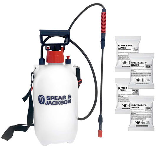 S&J HD Path & Patio Cleaner Concentrate 4x100ml (with S&J 5L Pressure Sprayer)