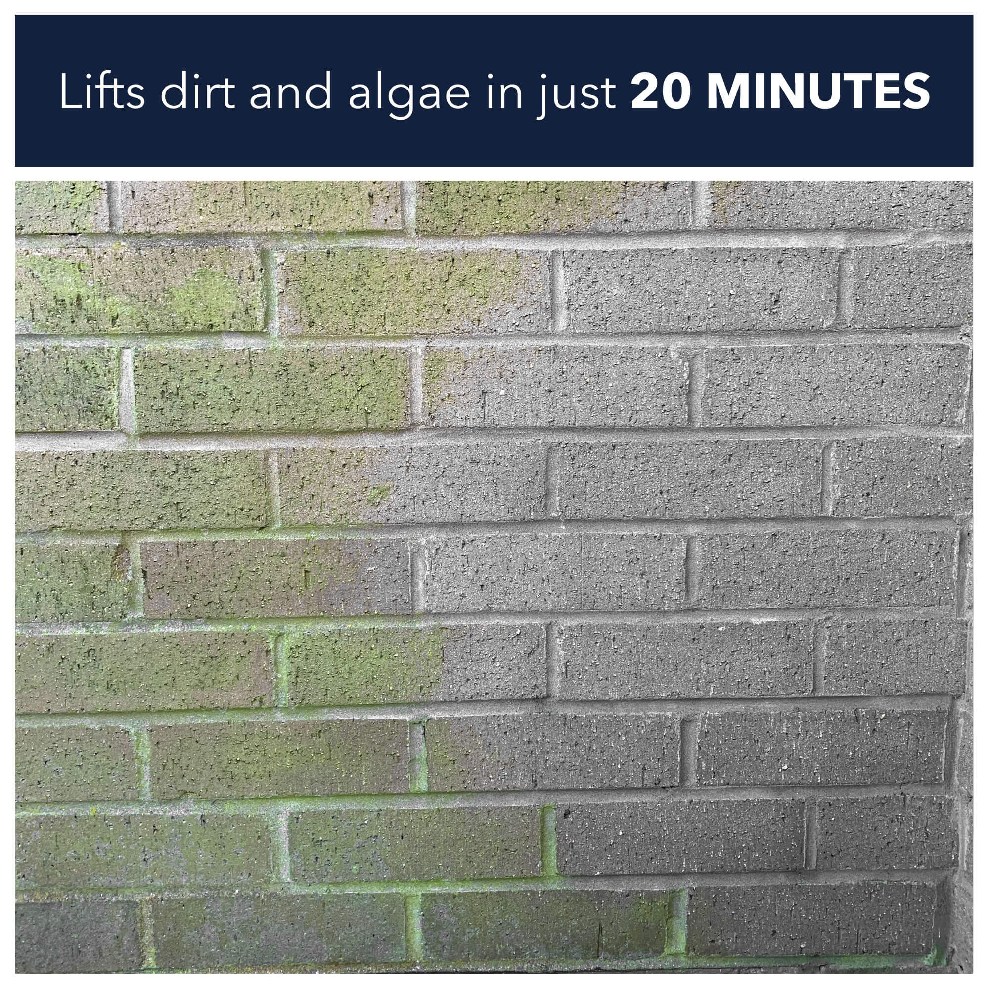 Lifts dirt and algae in just 20 minutes