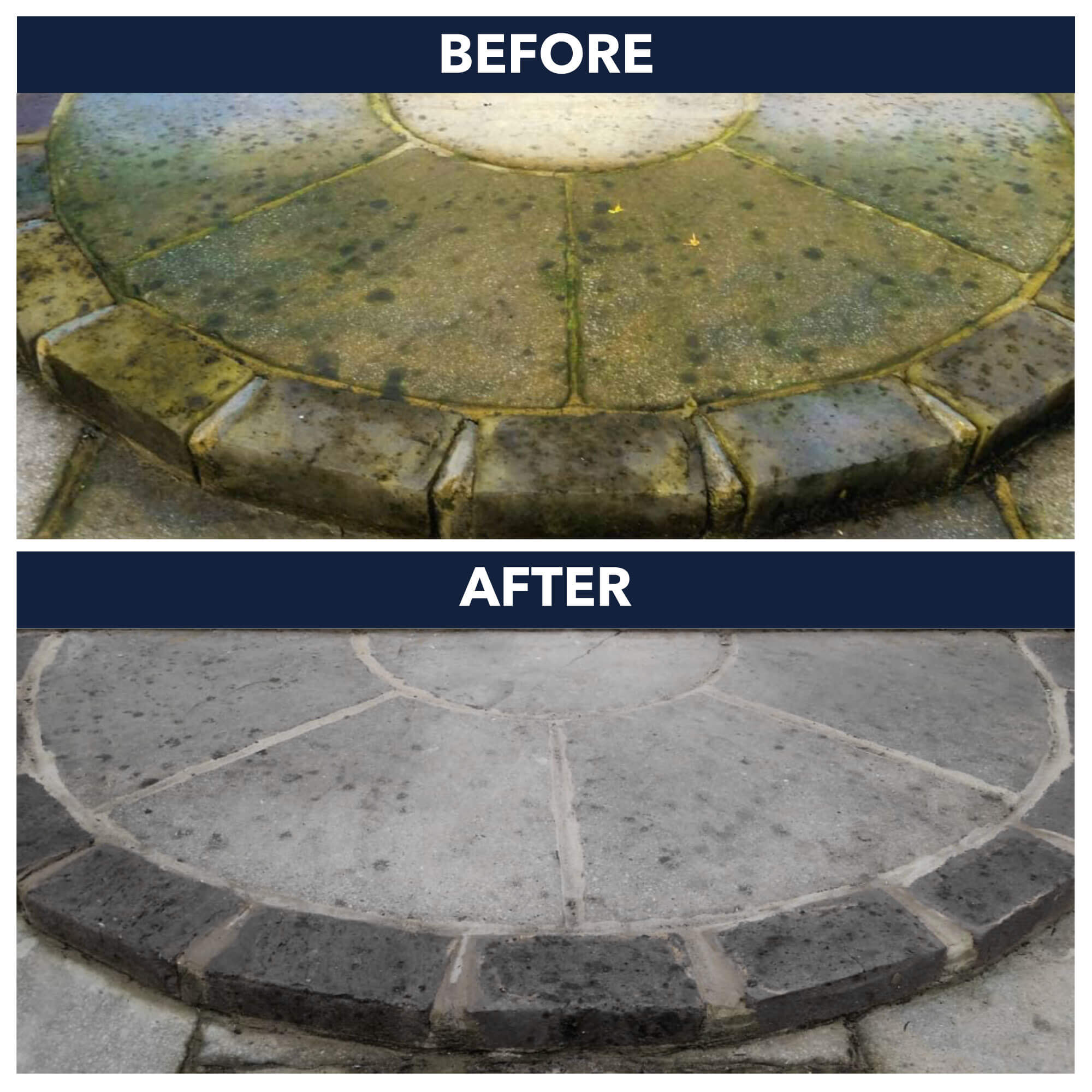 Before and after using S&J HD Path & Patio Cleaner