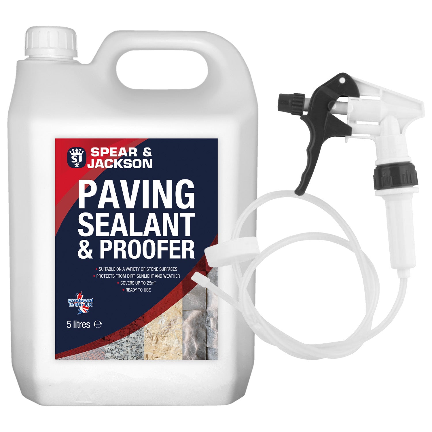 Spear & Jackson - Paving Sealant and Proofer 5L Water Seal with Long Hose Trigger