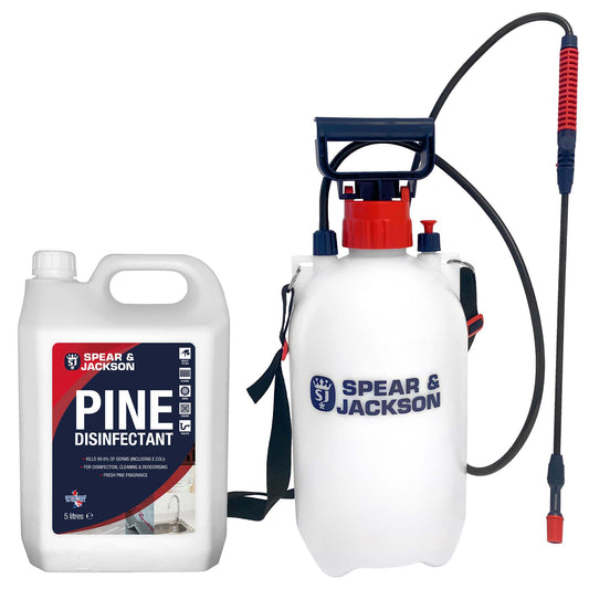 S&J Pine Disinfectant Concentrate 5L (with 5L Pressure Sprayer)