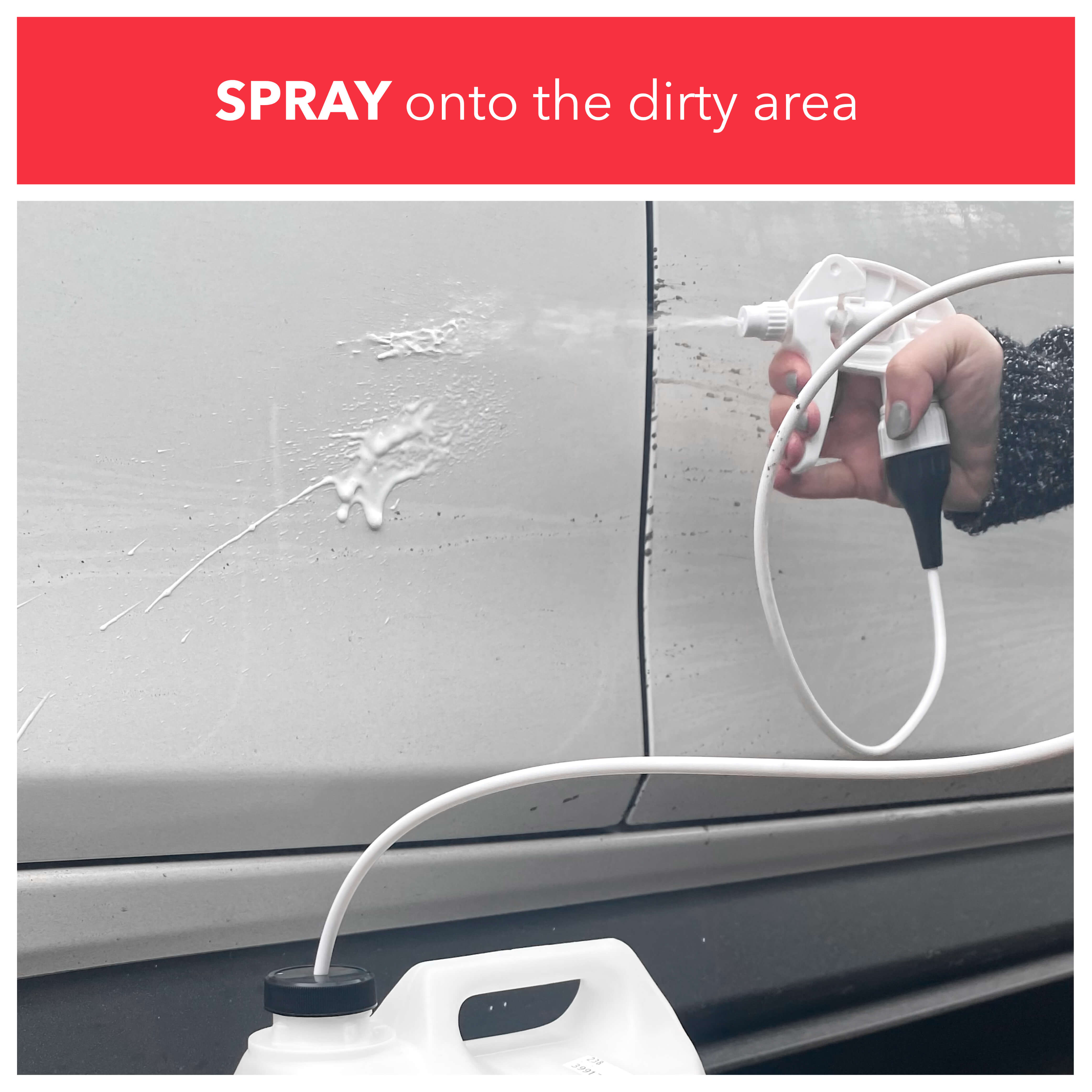 Spray onto the dirty area