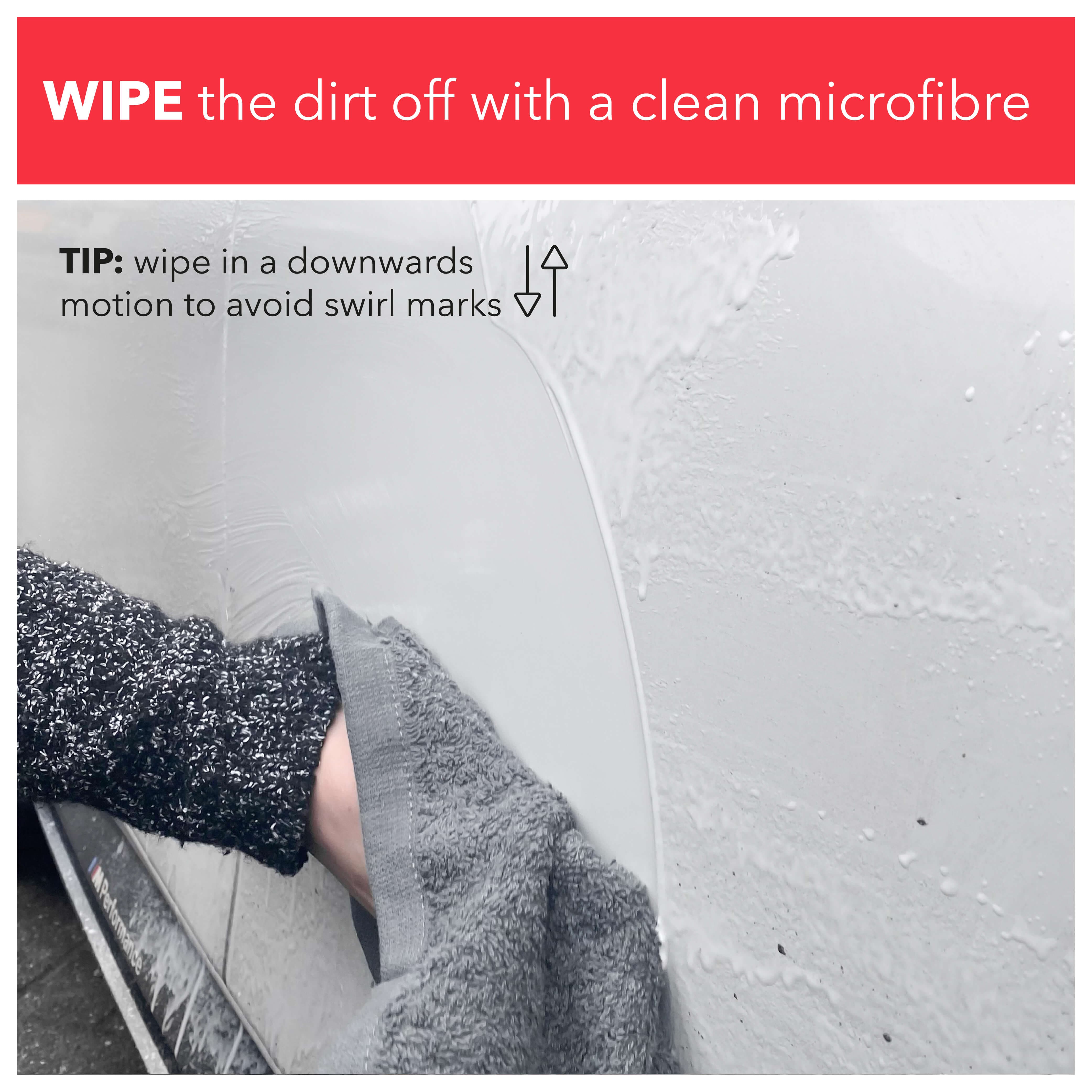 Wipe the dirt off with a clean microfibre cloth
