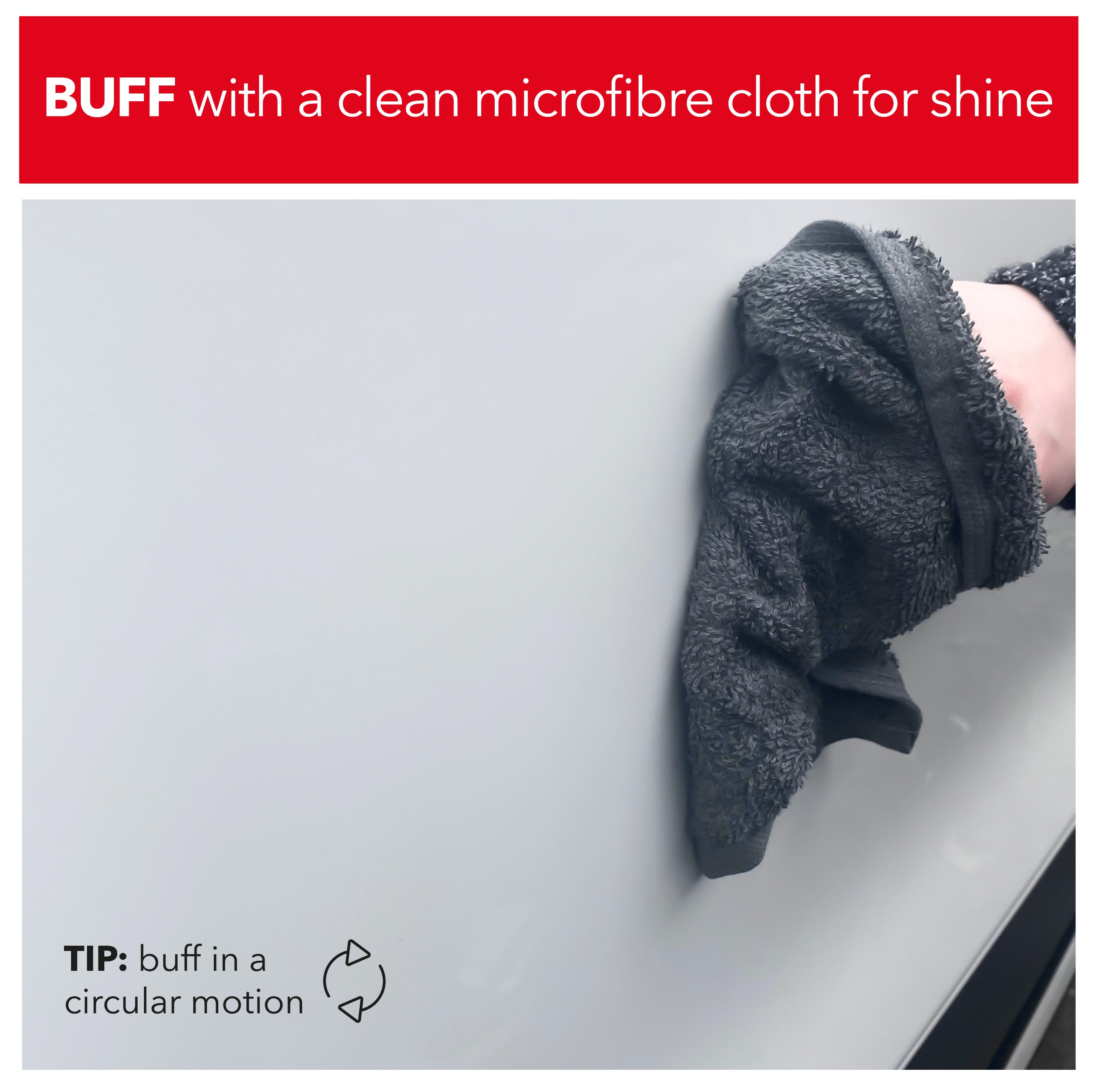 buff with a clean microfibre cloth for shine 