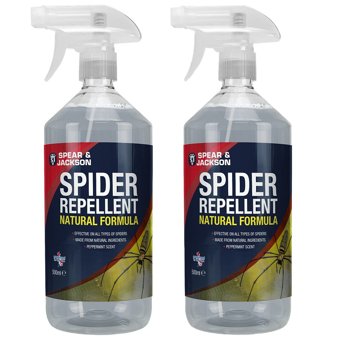 S&J Spider Repellent 2 x 500ml Peppermint Scent Natural Ingredients