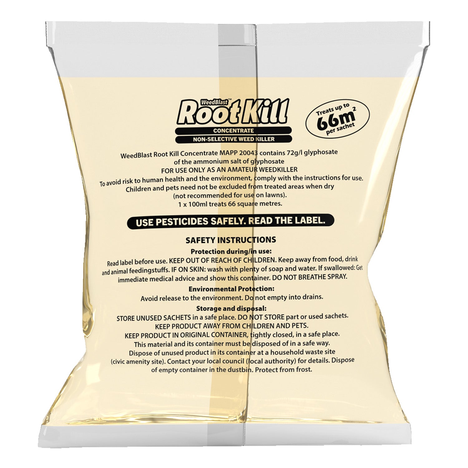 Weedblast Rootkill Concentrated Weedkiller 4 x 100 Sachets with 5L Garden Sprayer