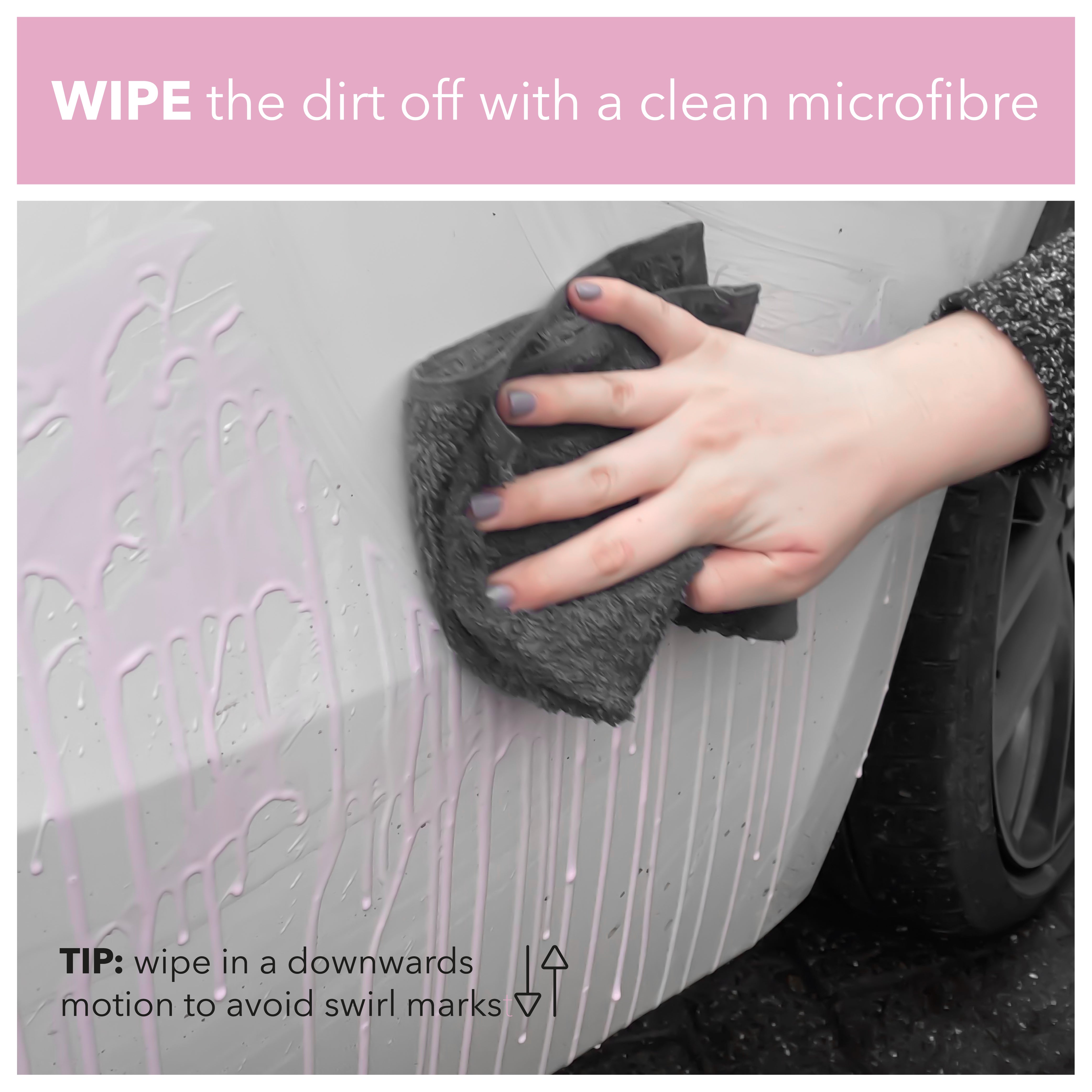 Wipe the dirt off with a clean microfibre