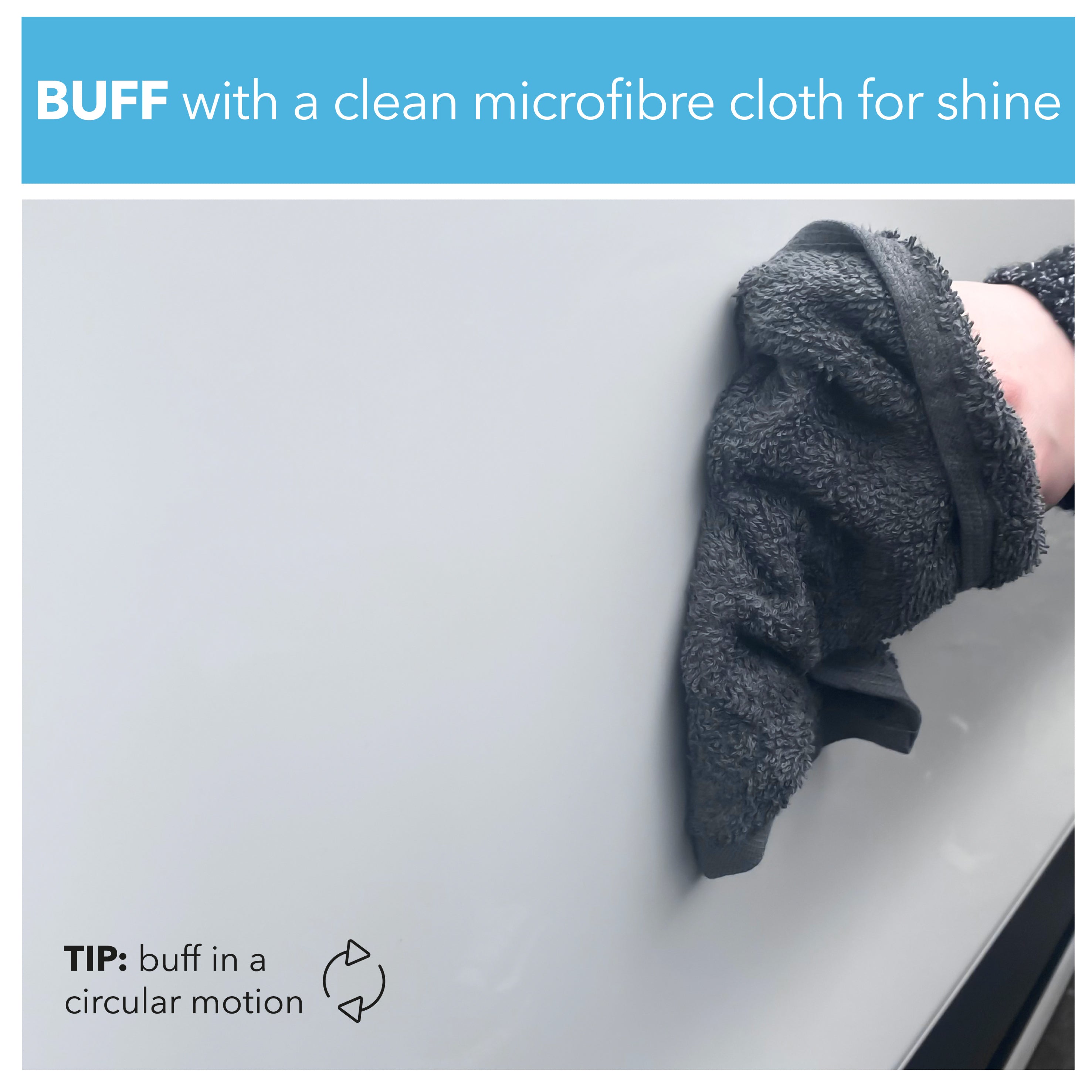buff with a clean microfibre cloth for shine